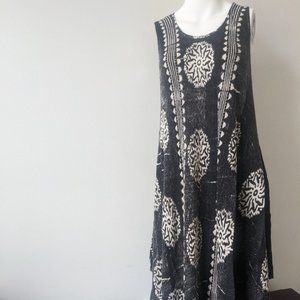 Bathing Suit Cover Sz 24 Black Tribal Print